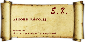 Siposs Károly névjegykártya