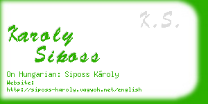 karoly siposs business card